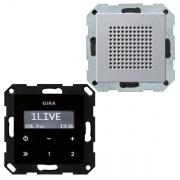 Радиоприемник скрытого монтажа с функцией RDS с динамиком System 55 Gira алюминий