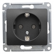 Розетка с заземлением 16А 250В механизм SE Glossa, графит