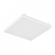 Светодиодный светильник "ВАРТОН" грильято накладной 588*588*50мм 27 ВТ 6500К с планками для подвеса с функцией аварийного освещения