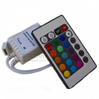 Контроллер с ИК-пультом IR24B 72W 12-24V для светодиодных лент RGB