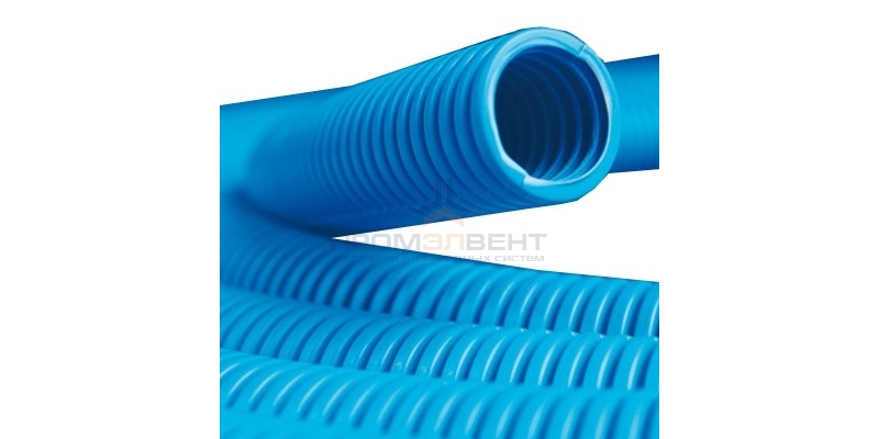 Труба ППЛ гибкая гофр. д.32мм, тяжёлая без протяжки, цвет синий [бухта 25м]