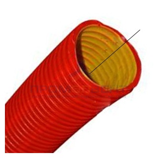 Труба гибкая двустенная для кабельной канализации д.125мм, цвет красный, без протяжки [бухта 50м]
