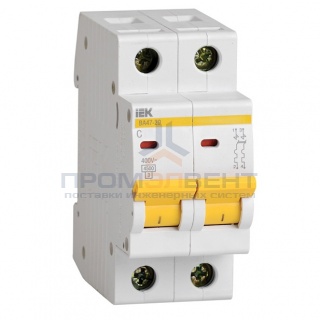 Автоматический выключатель ВА47-29 2Р 20А 4,5кА характеристика С ИЭК (автомат)