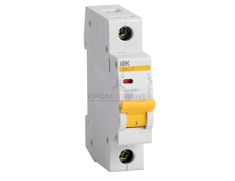 Автоматический выключатель ВА47-29 1Р 63А 4,5кА характеристика С ИЭК (автомат)